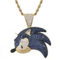 Hip Hop Fierce Shark Inlaid Zircon Pendant Charm Trend Necklace