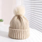 Winter Warm Baby Hat Fur Pompom Knitted Baby Hat Cap Infant Toddler Kids Hat Beanie In Modern Designer Style