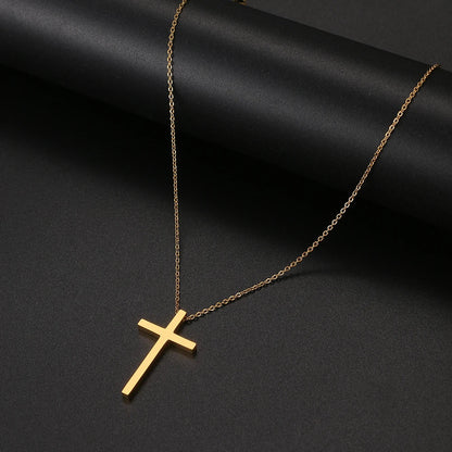 Stainless Steel Necklaces Classic Cross Jesus Fashion Large Style Man Chain Necklace For Women Jewelry Collar Pendant Gifts NEW