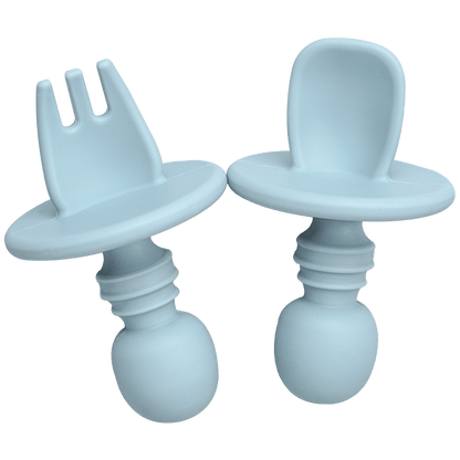 Big Baby Feeding Unique Spoon And Fork Set  Soft Silicone Feeding  Flatware  Safe Training Spoon For Baby Girls And Boys