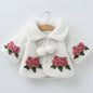 Princess Baby Girls Winter Thick Bownot Cloak Coat Flower for Childre With Flowers