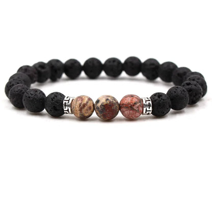 8MM Natural Stone Beaded Chain bracelets For Women Men Couple Lava Rock Healing Balance Beads Reiki Buddha Chakra Bangle Jewelry