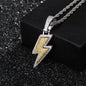 Full Zircon Lightning Necklace Hip Hop Party Locomotive Pendant Necklace