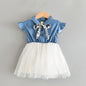 Luxury Modern Baby Girls Dresses With Hat 2pcs Clothes Sets Kids Clothes Baby Sleeveless Dress Print Floral Fruit Design Style