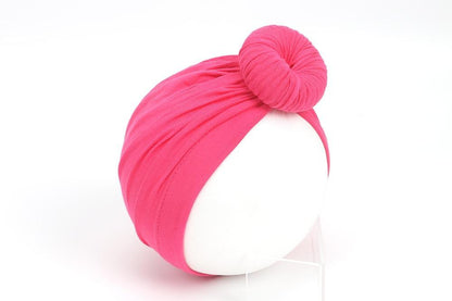 Newborn Toddler Kids Turban Cotton Beanie Hat Winter Cap Knot Solid Soft Sleeping Caps For Kids