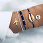 Boho Bangle For women Turtle Elephant Heart Shell Star Moon Bow Arrow Map Crystal Charm Bead Bracelet Set Bohemian Jewelry