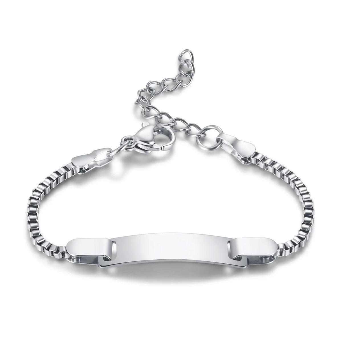 Persoanlized Custom Name Heart Bracelet,Stainless Steel Figaro Chain Link Adjustable,Engraved Gift for Boy Girl