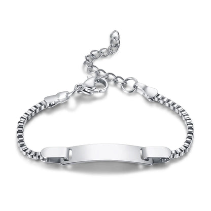 Persoanlized Custom Name Heart Bracelet,Stainless Steel Figaro Chain Link Adjustable,Engraved Gift for Boy Girl