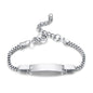 Persoanlized Custom Name Heart Bracelet,Stainless Steel Figaro Chain Link Adjustable,Engraved Gift for Boy Girl