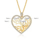 Multi-name Mixed Color Heart Necklace Family Tree of Life Nameplate Pendant