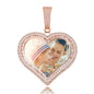 Custom Photo Pendant Heart-shaped Medal Necklace Iced Cubic Zirconia Pendant Hip Hop Jewelry