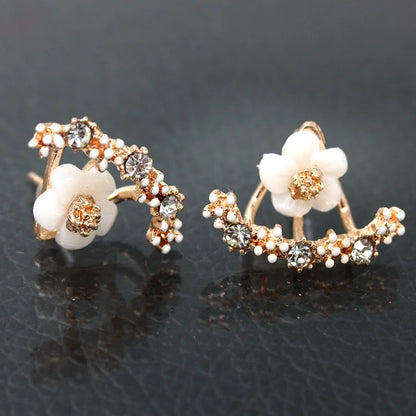Korean Sweet Small Daisy Stud Earring For Women Zircon Flower Girls Fashion Earrings Trend Party Jewelry Gift