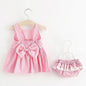 Modern Luxury Baby Girl Summer Party Clothing Cherry Dot Princess Dresses Bow Hat Outfits For Girls