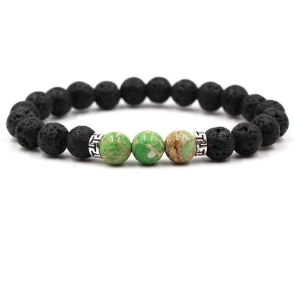 8MM Natural Stone Beaded Chain bracelets For Women Men Couple Lava Rock Healing Balance Beads Reiki Buddha Chakra Bangle Jewelry