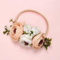 Modern Fashion Floral Headband Newborn Baby Elastic Hairbands Pearl Fresh Style Bow Knot For Girls