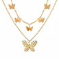 Multi Layer Lock Portrait Pendants Necklaces For Women Gold Metal Key Heart Necklace