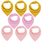 8PCS/SET Comfortable Colorful 100% Organic Cotton Adjustable Snaps Bandana Saliva Bibs For Baby Boys & Girls Kids