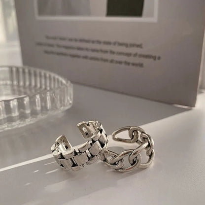 VENTFILLE 925 Sterling Silver Finger Rings New Fashion Creative Cross Hollow Chain Geometric Party Jewelry Gifts