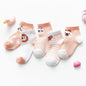 5Pair Set Cotton Baby Girls Socks Thin Summer Breathable Mesh Kids Toddler Socks Cute Cartoon Children Socks Infant Socks for Kids