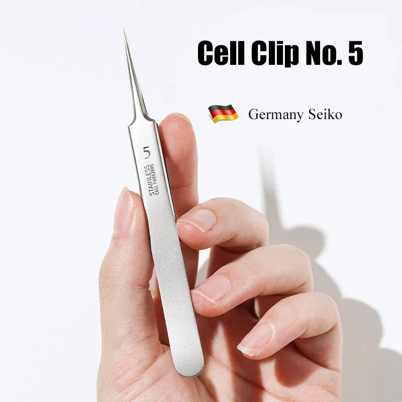 German Ultra-fine No. 5 Cell Pimples Blackhead Clip Tweezers | Acne Needle Tool for Precise Skin Care