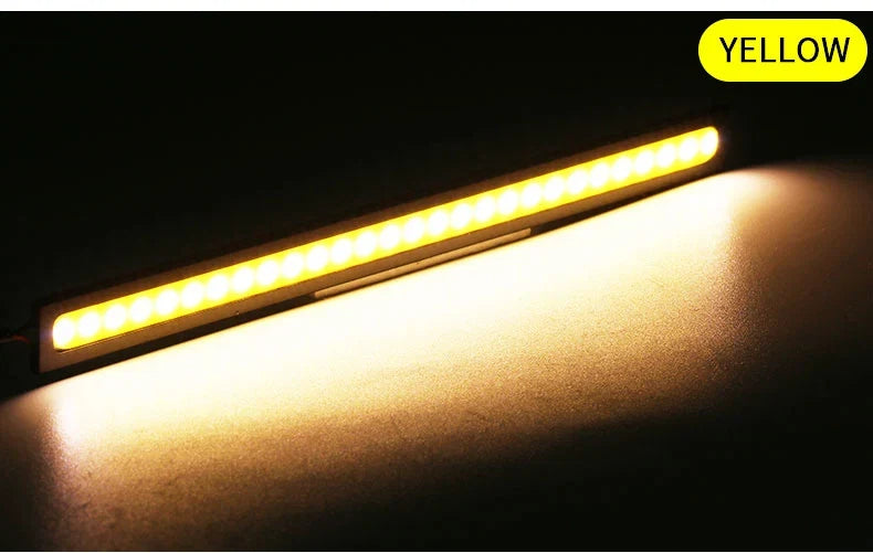 4x Universal Vehicle LED Strip 17CM COB Car DRL Daytime Running Light | Waterproof 12V Styling Bar