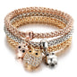 3colors/Lot Elastic Bracelets & Bangle For Women Crystal Tree of Life Owl Key lock Music Note Owl Butterfly Heart Charm Jewelry