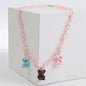 Candy Color Gummy Mini Bear Cartoon Necklace for Women Girls Birthday Jewelry Gifts