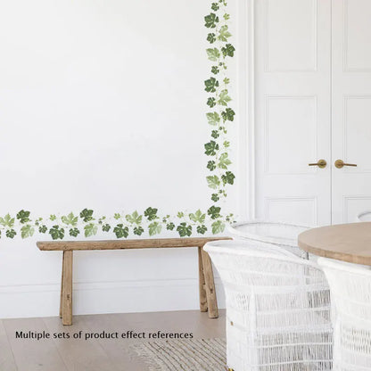 Green Leaf Vine Wall Sticker | Modern Home Decor Mural for Bedroom Living Room