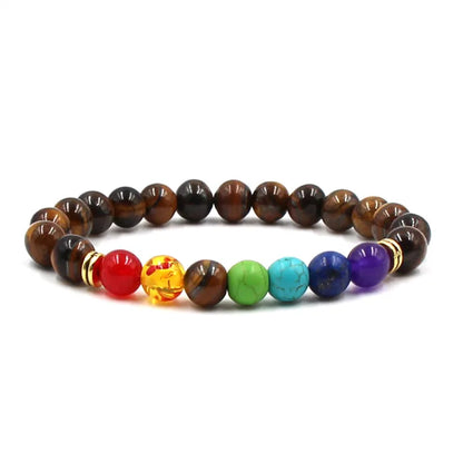 8MM Natural Stone Beaded Chain bracelets For Women Men Couple Lava Rock Healing Balance Beads Reiki Buddha Chakra Bangle Jewelry
