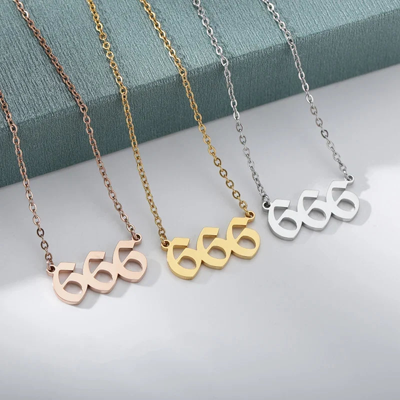 Vintage 111 444 555 666 777 888 999 Angel Number Necklace For Women Stainless Steel Chains Collar Choker Goth Aesthetic Jewelry