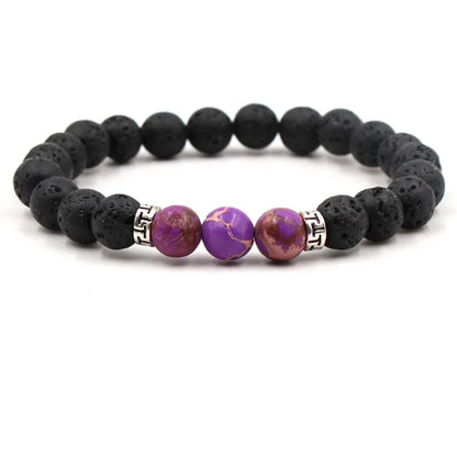 8MM Natural Stone Beaded Chain bracelets For Women Men Couple Lava Rock Healing Balance Beads Reiki Buddha Chakra Bangle Jewelry