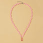 Candy Color Gummy Mini Bear Cartoon Necklace for Women Girls Birthday Jewelry Gifts