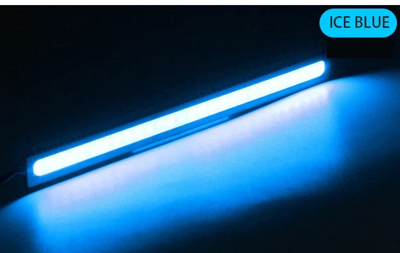 4x Universal Vehicle LED Strip 17CM COB Car DRL Daytime Running Light | Waterproof 12V Styling Bar