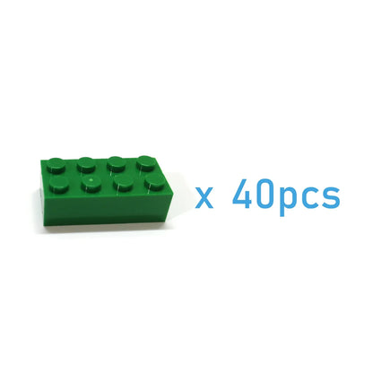 40pcs DIY Building Blocks Thick Figures Bricks 2x4 Dots | Educational Creative Toy for Kids