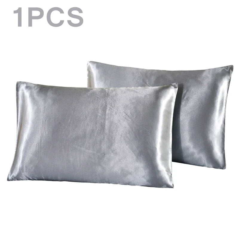 1Pc Queen Satin Silk Pillowcase | Silky Smooth Cooling Bed Pillow Cover for Hair and Skin