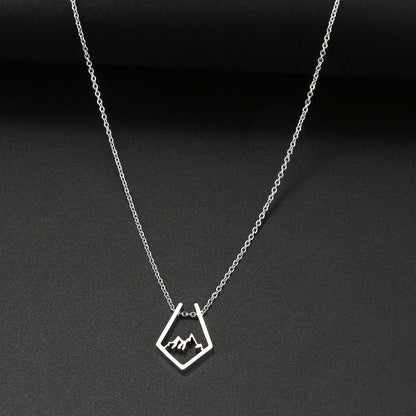 Stainless Steel Necklaces Irregular Mountain Peak Pendant Chain Collar Charm Fashion Necklace For Women Jewelry Party Men Gifts