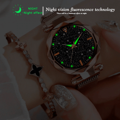 New Luxury Women Watches Ladies Watch Starry Sky Magnetic Waterproof Female Wristwatch For Women and Girls