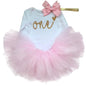 Modern New Baby Girls Outfits for 1st First Birthday Party Romper and Headband 3Pcs Suit For Girls