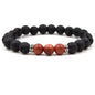 8MM Natural Stone Beaded Chain bracelets For Women Men Couple Lava Rock Healing Balance Beads Reiki Buddha Chakra Bangle Jewelry