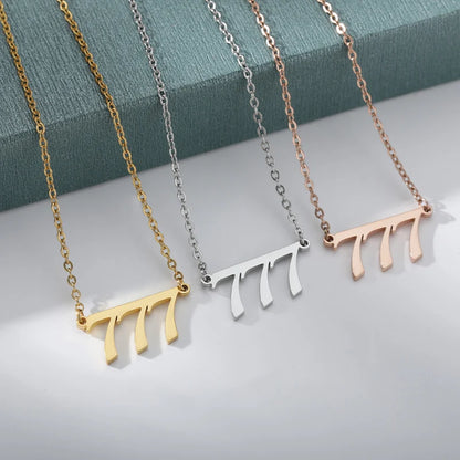 Vintage 111 444 555 666 777 888 999 Angel Number Necklace For Women Stainless Steel Chains Collar Choker Goth Aesthetic Jewelry