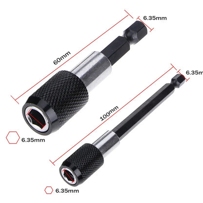 1/4 Inch Hex Shank Quick Release Screwdriver Bit Holder Extension Bar | 60mm 100mm 150mm