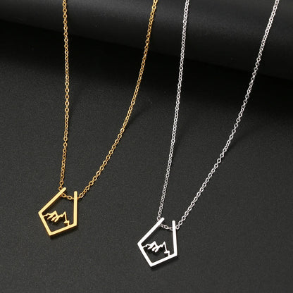 Stainless Steel Necklaces Irregular Mountain Peak Pendant Chain Collar Charm Fashion Necklace For Women Jewelry Party Men Gifts