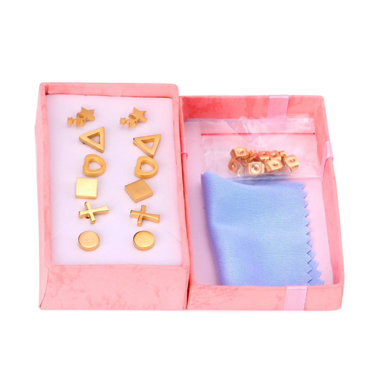 6 Pairs Vintage Stud Earrings Set for Women | Stainless Steel Snowflake Piercing