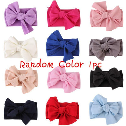 Elastic Candy Solid Color Head Wrap Newborn Head bands Bowknot Bows for Baby Girl Hair Accessories