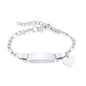 Persoanlized Custom Name Heart Bracelet,Stainless Steel Figaro Chain Link Adjustable,Engraved Gift for Boy Girl