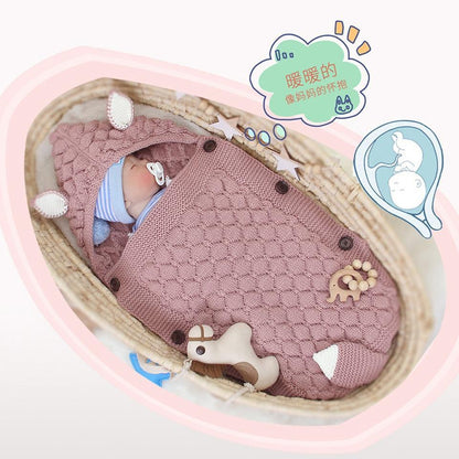 Stevvex Knitted Newborn Baby Blanket Baby Sleeping Bags Stroller Bedding Warm Swaddle Wrap