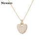 NEWBUY CZ Zirconia Crystal 26 A-Z Letters Pendant Necklace For Men Women Punk Initials Name Necklace Fashion Hip Hop Jewelry