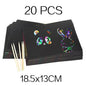 Magic Rainbow Color Scratch Art Paper Card Set With Graffiti Stencil Drawing Board Stick Art Painting Educational Toys