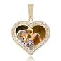 Custom Photo Pendant Heart-shaped Medal Necklace Iced Cubic Zirconia Pendant Hip Hop Jewelry