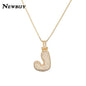 NEWBUY CZ Zirconia Crystal 26 A-Z Letters Pendant Necklace For Men Women Punk Initials Name Necklace Fashion Hip Hop Jewelry